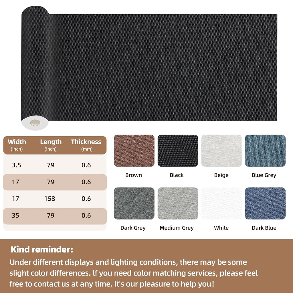 Fabric Repair Patch, 17X79 Inch Large Repair Tape, Self-Adhesive Patches for Furniture, Sofa, Car