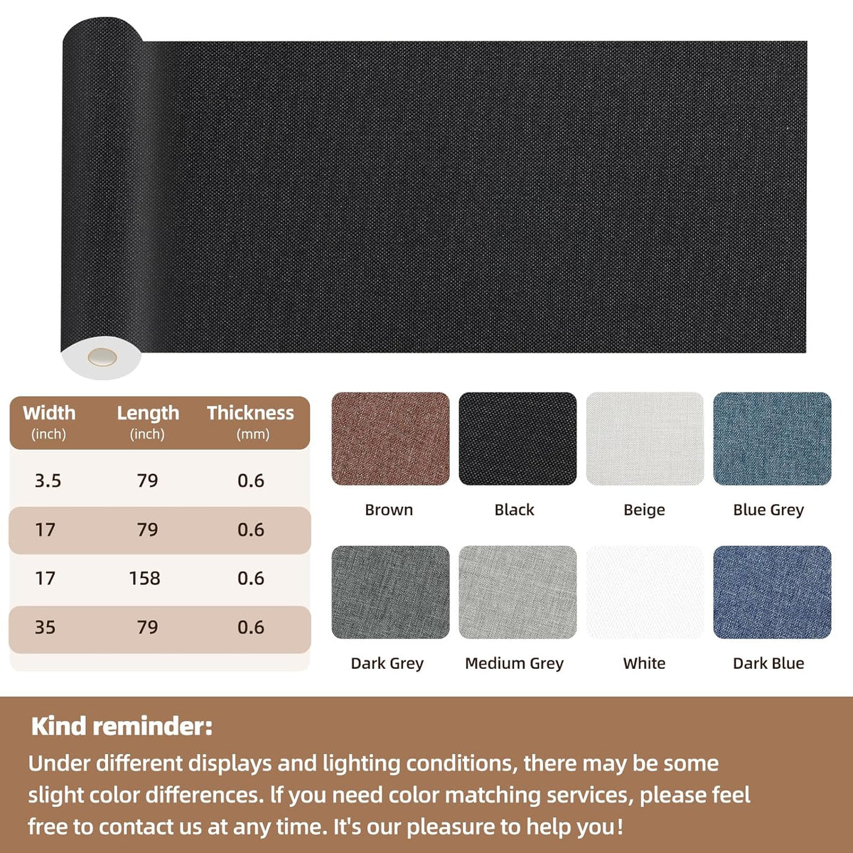 Fabric Repair Patch, Fabric Large Repair Tape, Self-Adhesive Patches for Furniture, Sofa, Car