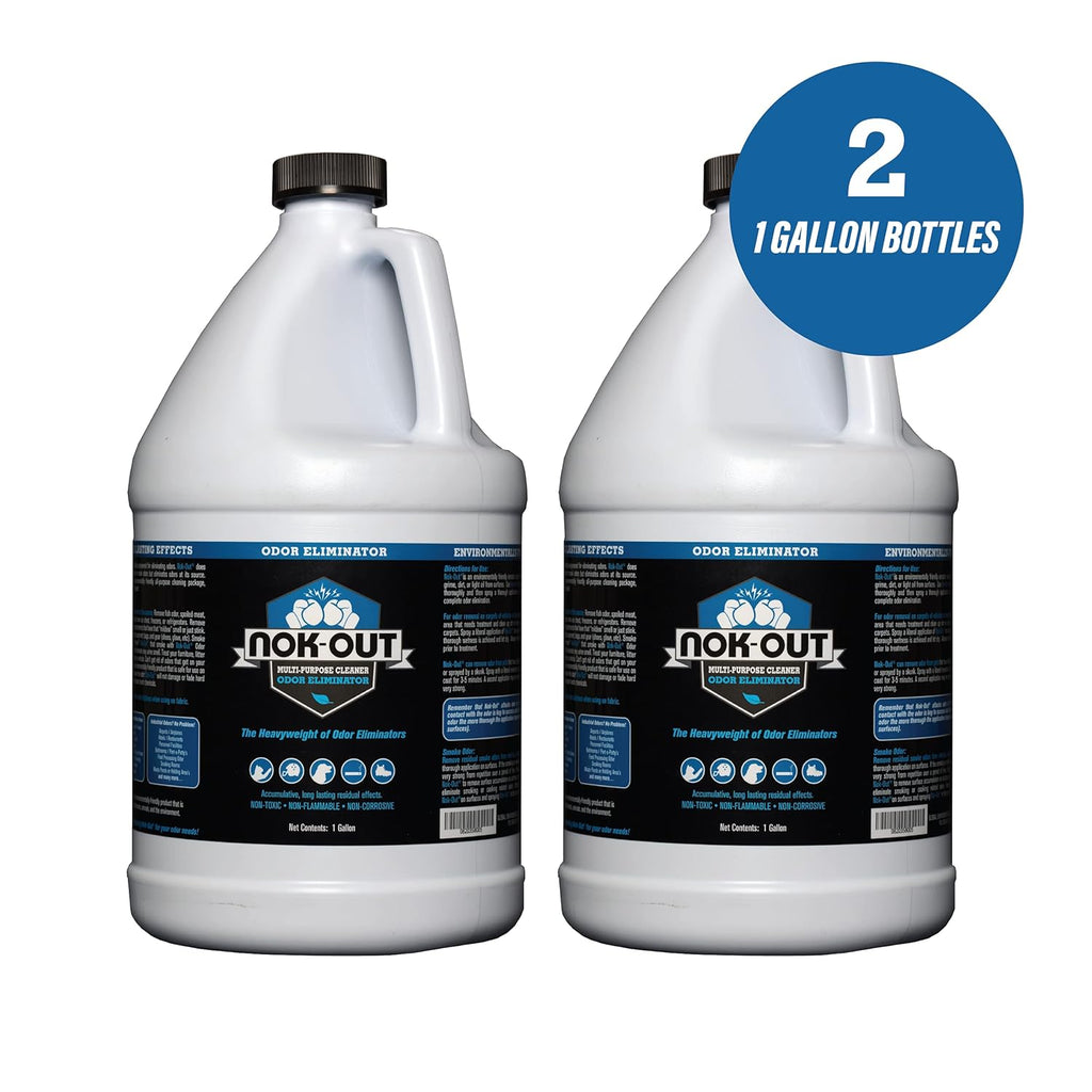 NOK OUT Odor Remover, Pet Deodorizer and Cleaning Spray, Made in the USA, 1 Gallon, 2-Pack