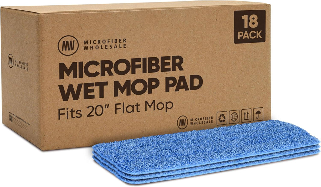 Microfiber Wholesale 20 inch Microfiber Mop Pads - Machine Washable, Reusable, Refills &