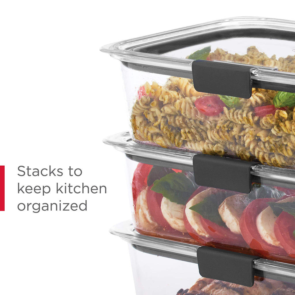 Rubbermaid Brilliance BPA-Free Airtight Food Storage Containers, 24-Piece Set, Easy for Meal Prep