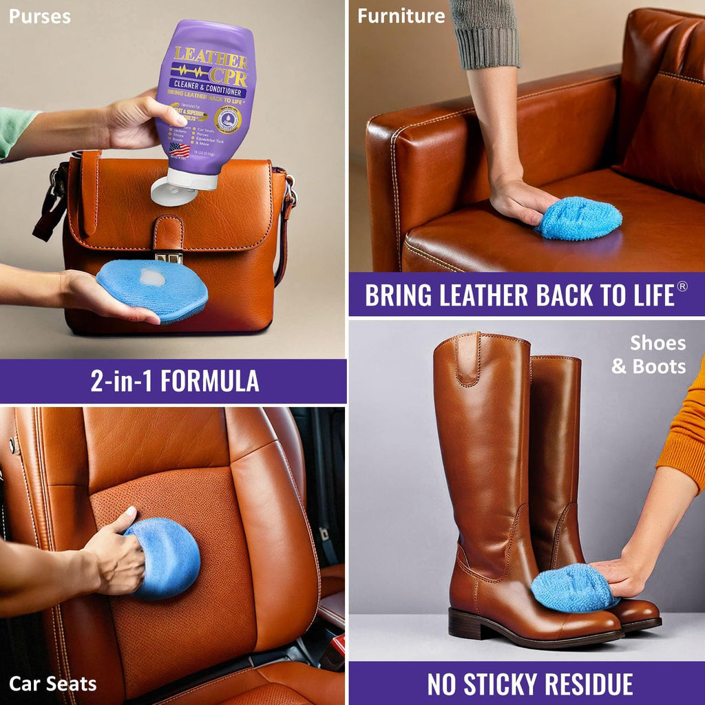 Leather CPR Cleaner & Conditioner 18oz - Cleans, Conditions, Restores & Protects Leather Furniture