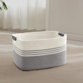 45L Small Laundry Basket with Leather Handles for Living Room Storage, Woven Rope Baskets Bin for