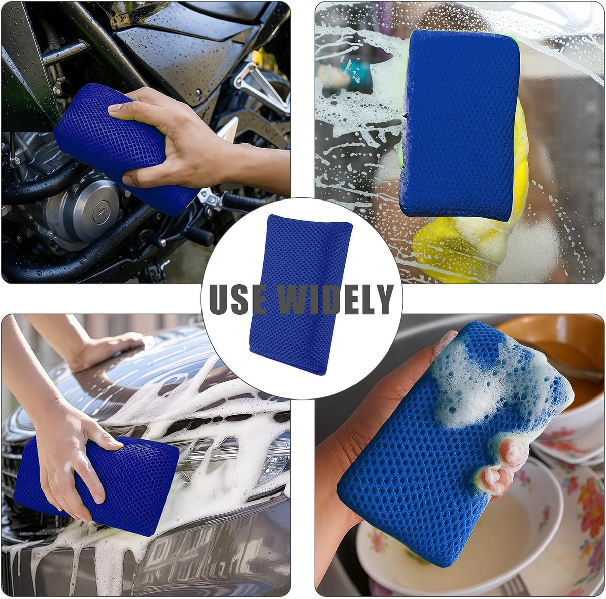 4 PCS Bug Scrubber Sponge Car, Bug Remover Wash Sponge，Car Cleaning Sponge for Bugs, Tar, Grime
