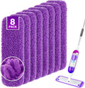 Reusable Mop Pads for Swiffer PowerMop, 8 Pack Microfiber Mop Pad Refill with Scrubber Strips for