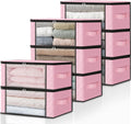 HomeHacks Storage 8-Pack Clothes Organizer Storage Bags Foldable Storage Box with Large Clear