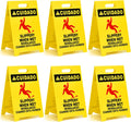MATTHEW CLEANING 19'' Industrial Wet Floor Sign 6 Pack 2-Sided Durable Corrugated Plastic Birght
