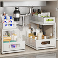2 Pack Under Sink Organizer With Next-Gen Ball-Bearing Slides,2-Tier Pull Out Cabinet