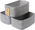 Small Storage Baskets for Organizing | Closet Organizer Bins | Shelf Toy Basket | Woven Rope