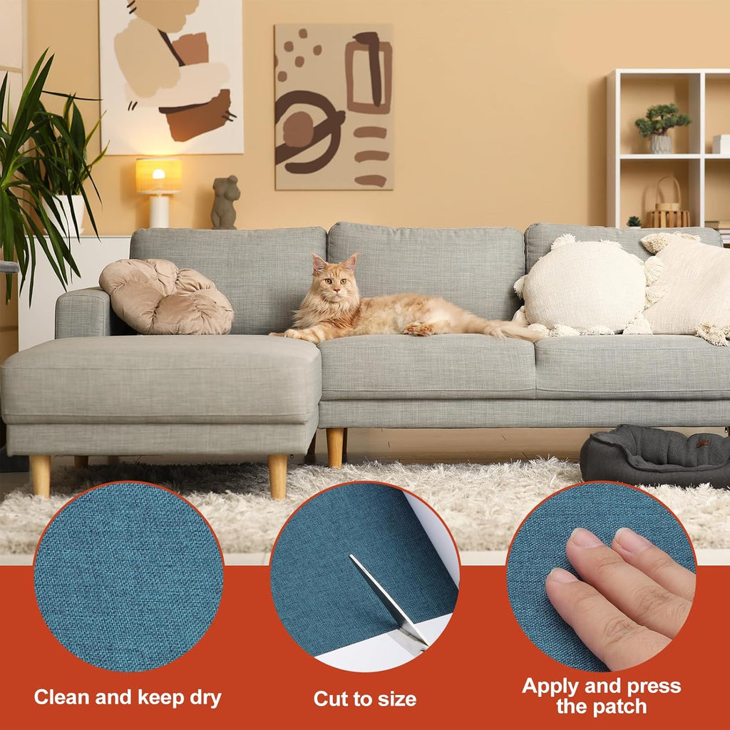 PATIKIL 70x6.2 Inch Linen Repair Tape, Repair Fabric Patch Self Adhesive Couch Patch Line Repair