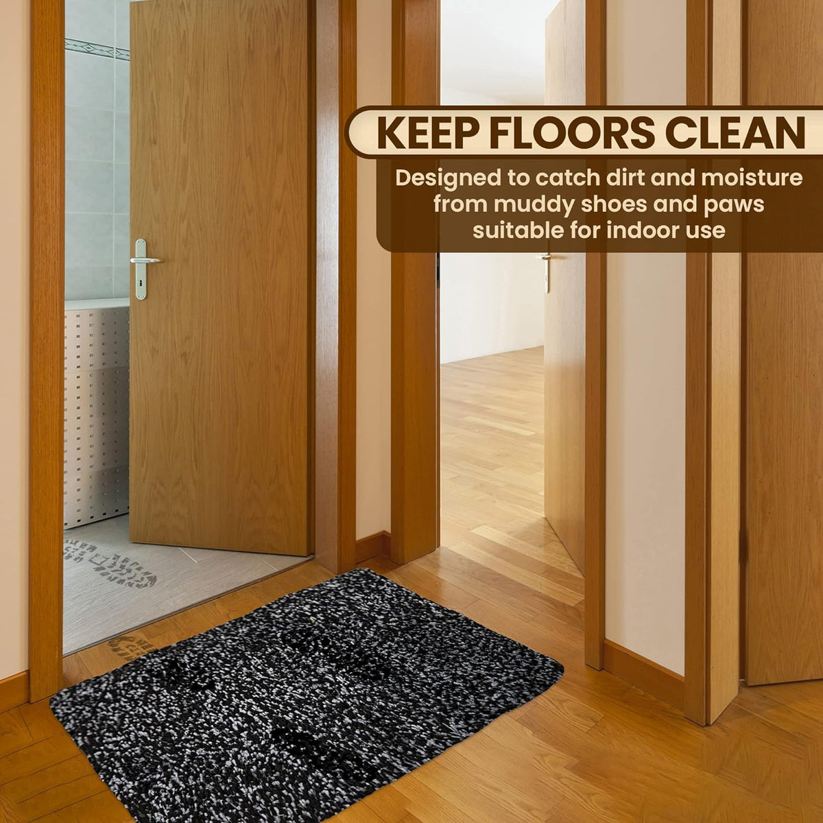 Premium Microfiber Indoor Door Mat – 24"x36" Washable Entry Mat, Non-Slip, Waterproof Backing