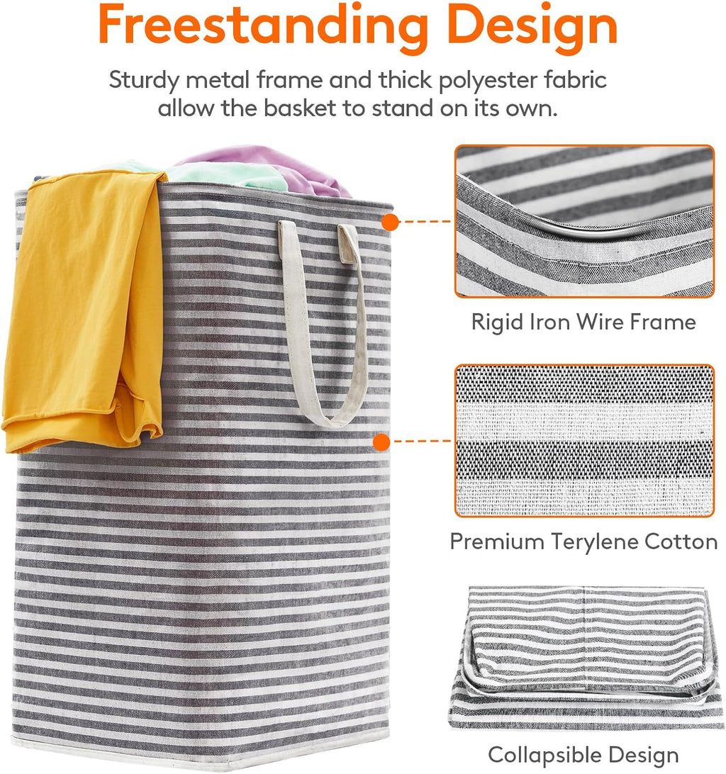 Lifewit 3 Pack Laundry Hamper Large Collapsible Laundry Baskets, Freestanding Waterproof Clothes