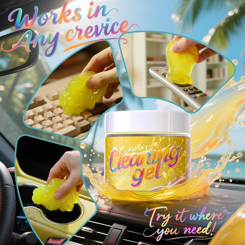 ASFSKY Car Cleaning Gel (Fruit Aroma) Cleaning Putty Universal Dust Cleaning Car Interior Cleaner