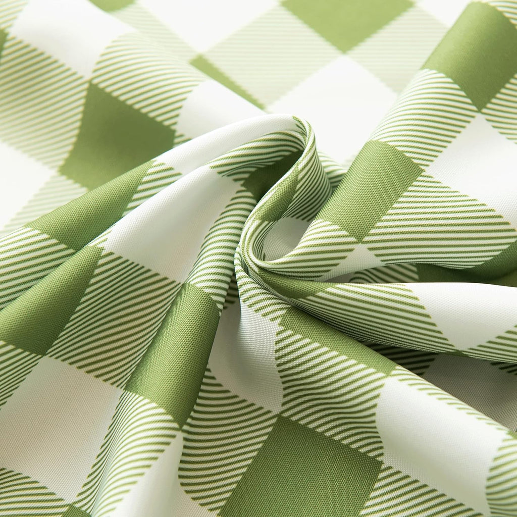 Waterproof Checkered Tablecloth Runner Fabric - Rectangle 12x108 Inch Classic Gingham Buffalo Plaid