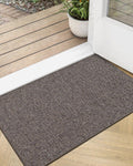LUMI Ultra Thin Door Mat for Entryway, Low Profile Non Slip Rubber Backing Indoor Doormat, Easy