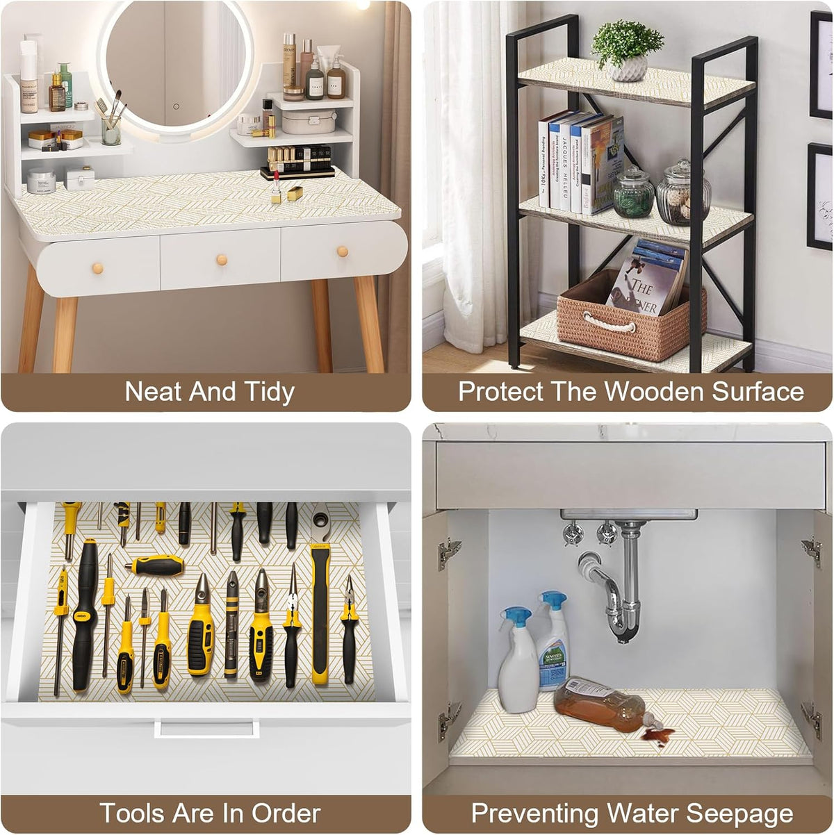 OcePor Non-Adhesive Drawer and Shelf Liner 17.5IN x 30FT，Non-Slip Kitchen Cabinet Liner