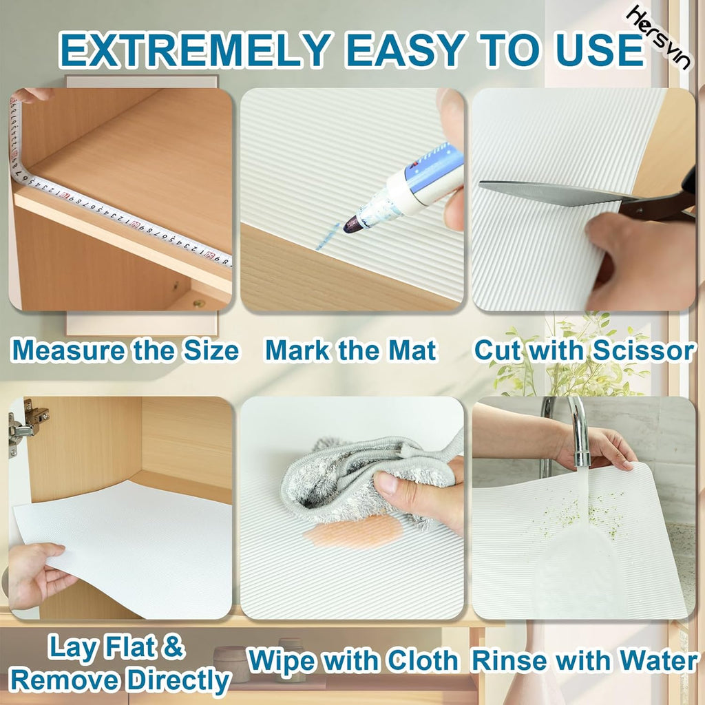 Shelf Liners 14 in x 20 ft EVA Drawer Mats, Non-Adhesive Cupboard Protector, Kitchen Cabinet Lining