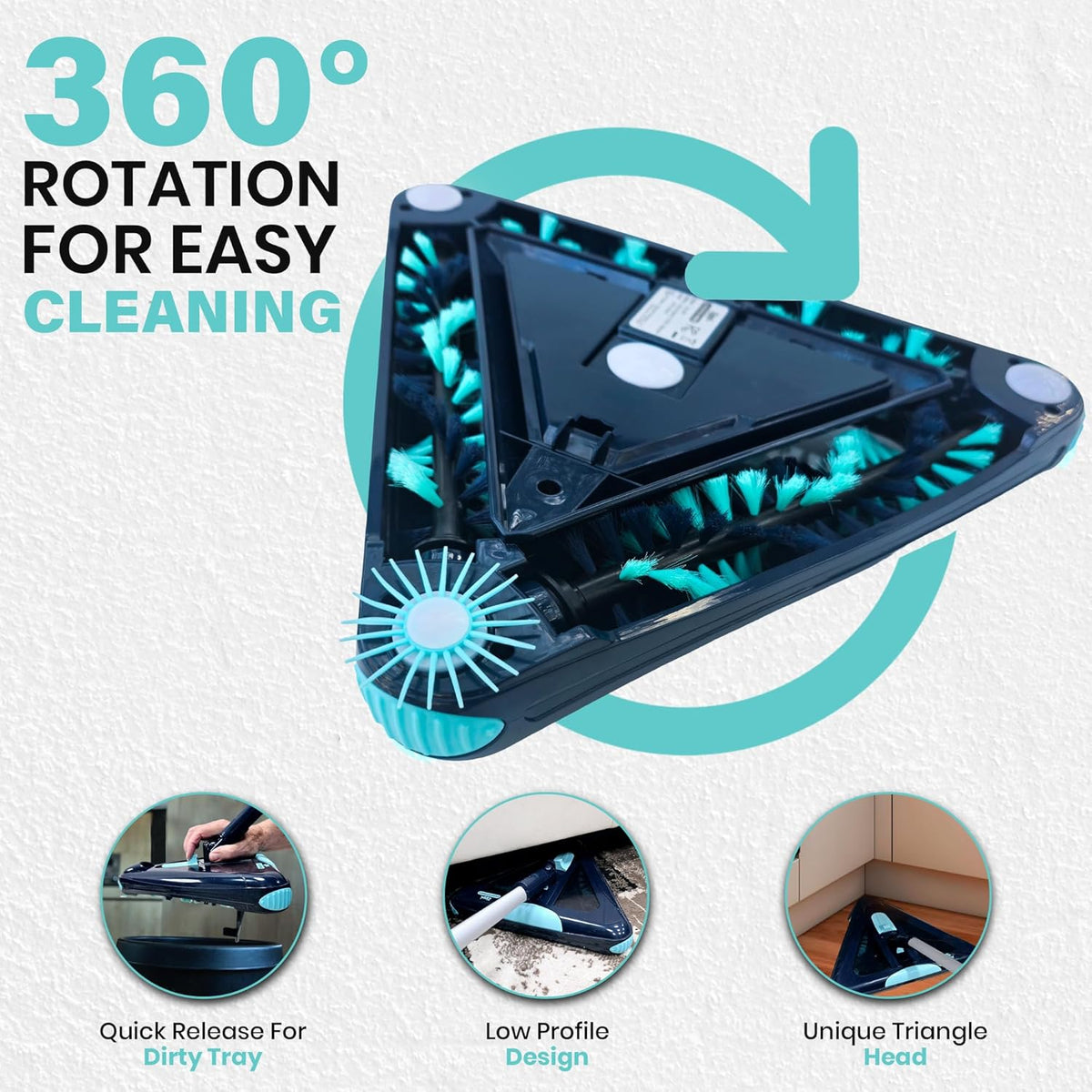 Zippi Sweeper Max - 2025 Version Lightweight Sweeper, Triangular Design Allows for Sweeping in
