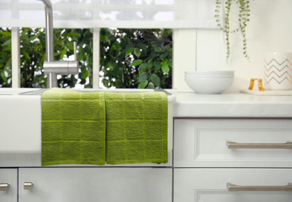 100% Cotton Terry Dish Cloth & Dish Towel, 6 Pack, Super Soft and Absorbent Kitchen Towels, Perfect