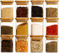 12 Pcs Square Glass Spice Jars with Natural Bamboo Lids - 5oz Airtight Herb Containers with 148
