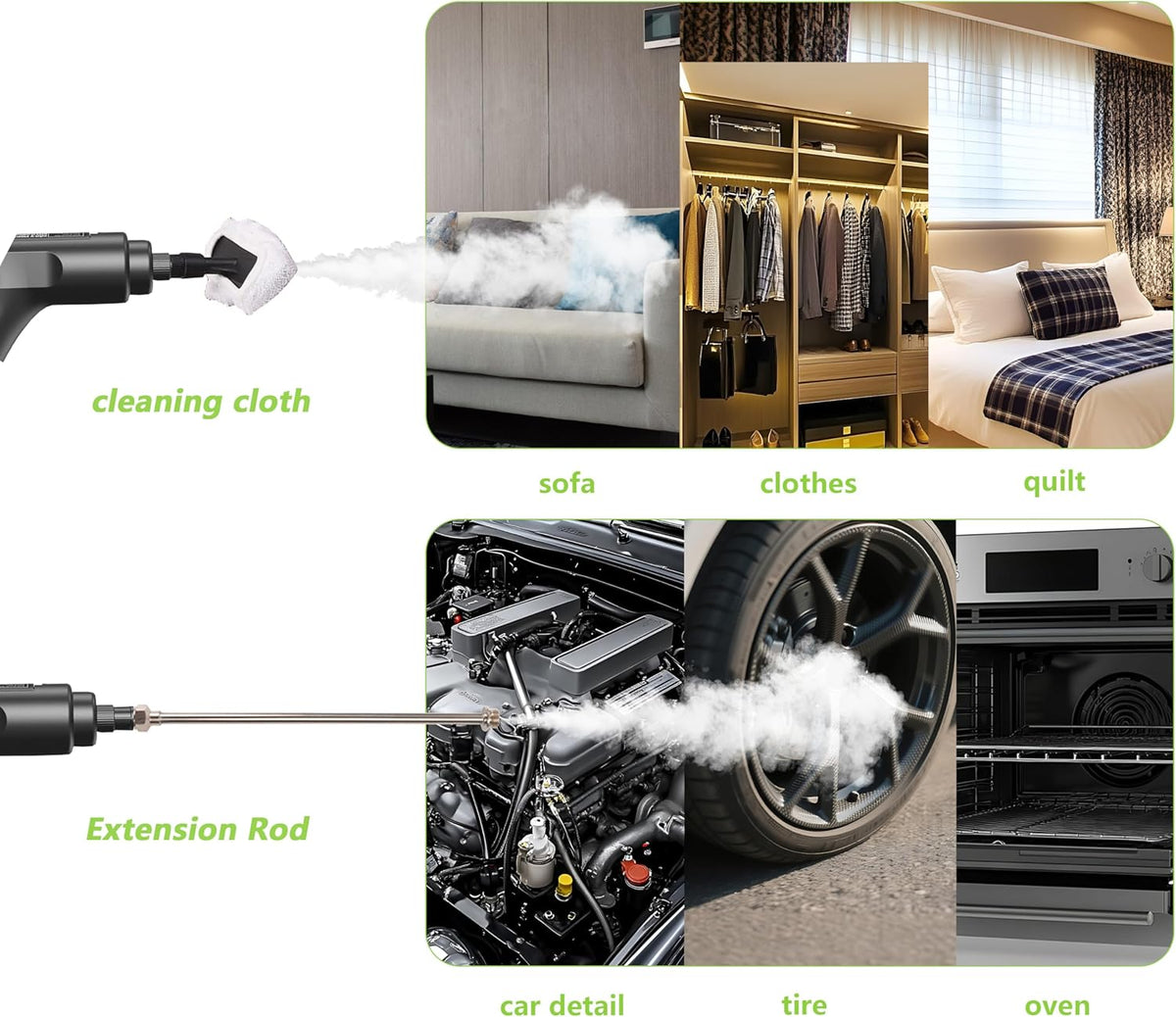 Steam Cleaner Handheld, Portable Steamer Cleaner, 9pcs Fast Heating, 2500W Steamer for Home