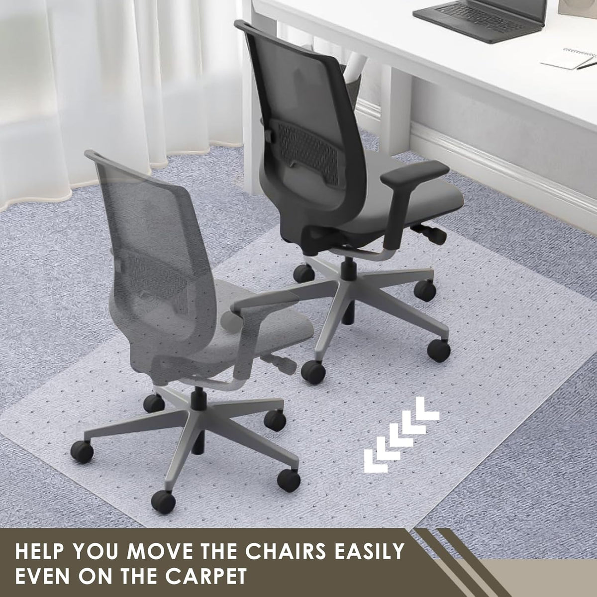 Azadx Heavy Duty Office Chair Mat for Carpet 32" x 48" Hard Material Chair Mat for Carpeted Floor