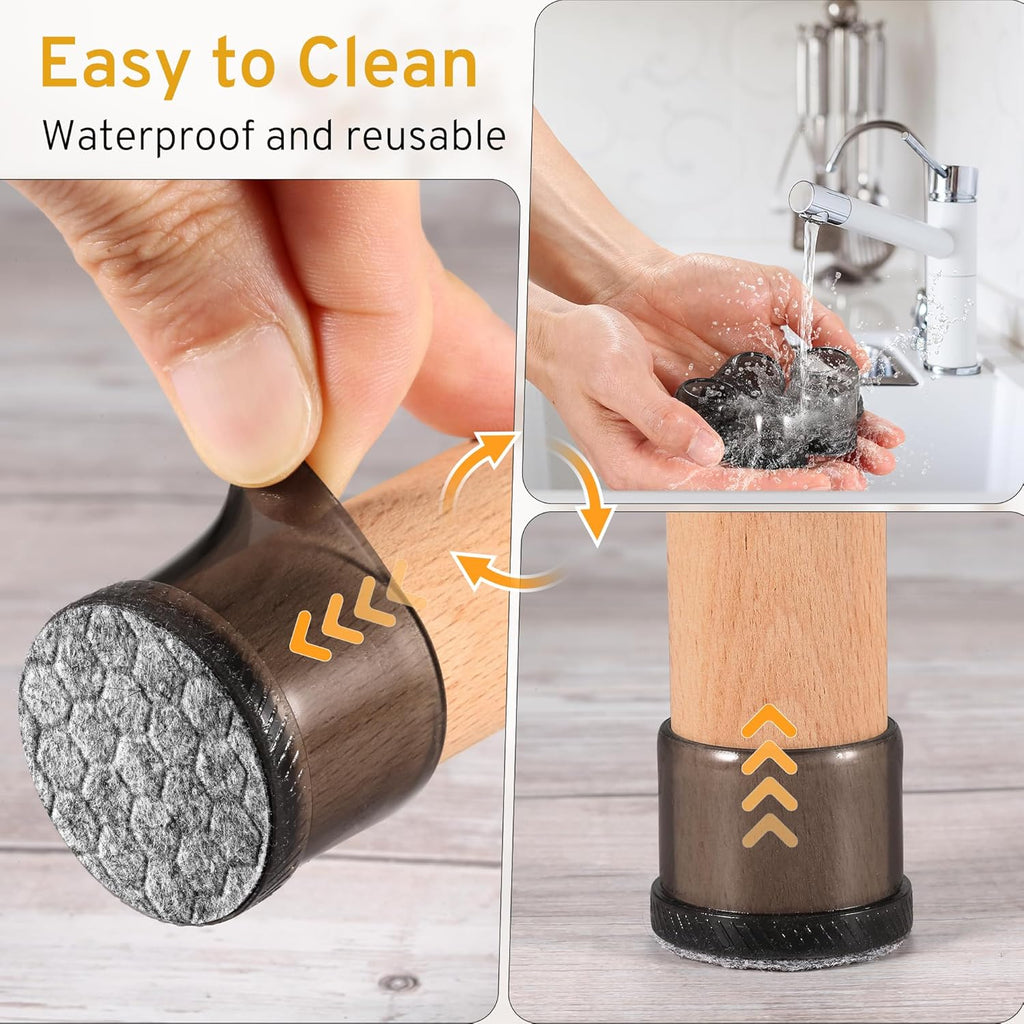 24PCS Round Chair Leg Floor Protectors, Furniture Sliders, Chair Leg Protectors for Hardwood