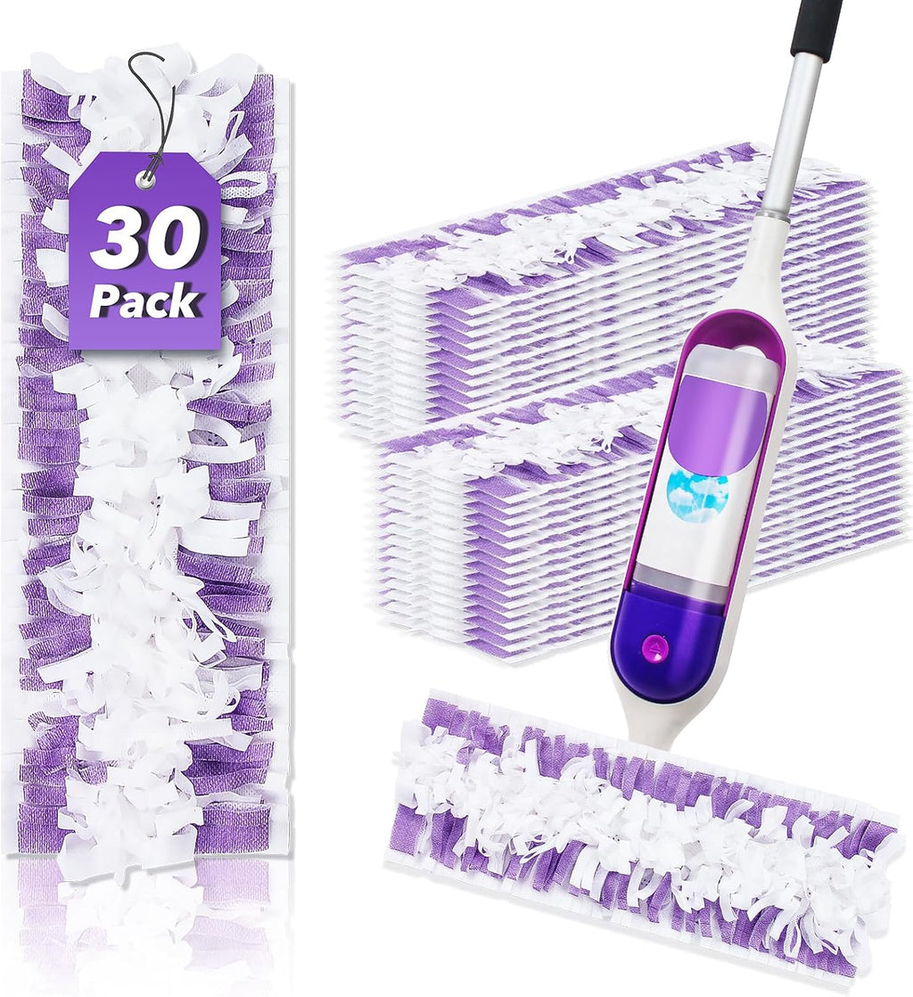 30 Pack Disposable Power Mop Refills Compatible for Swiffer Power Mop(13-15in), Multi-Surface Spray