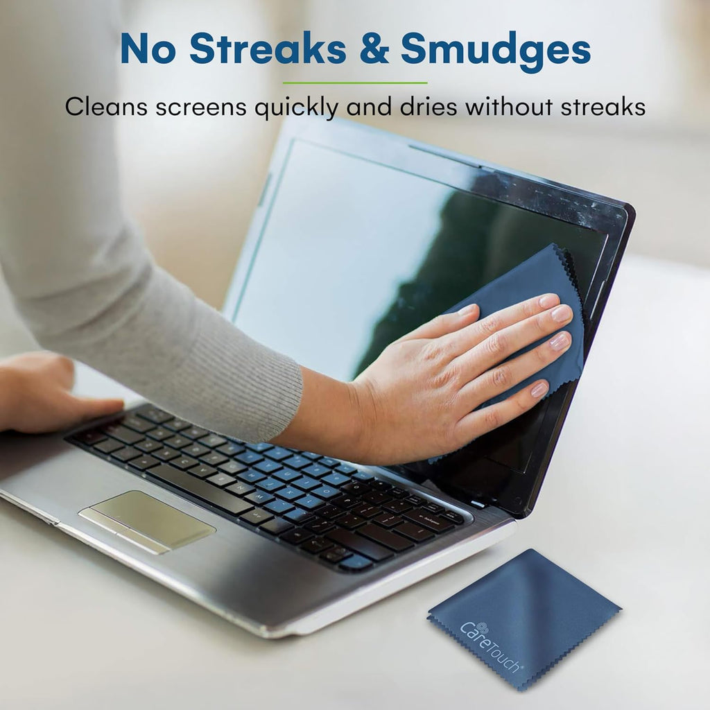 Care Touch Microfiber Cleaning Cloths, 6 Pack - Cleans Glasses, Lenses, Phones, Screens, Other