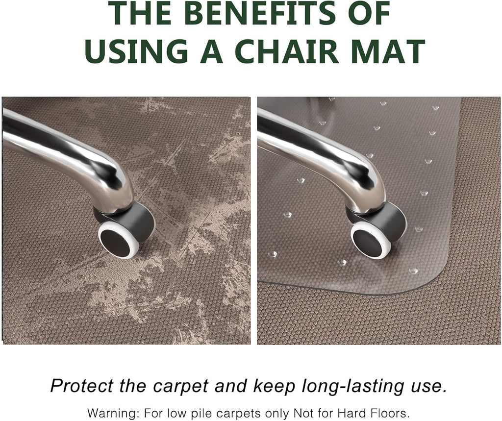 FuturHydro Office Chair Mat for Carpet, 46" x 60" Clear Office Home Floor Protector Mat