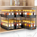 Pull Out Spice Rack Organizer for Cabinet, 3 Packs Slide Out Spice Racks Organizer, Spice Cabinet