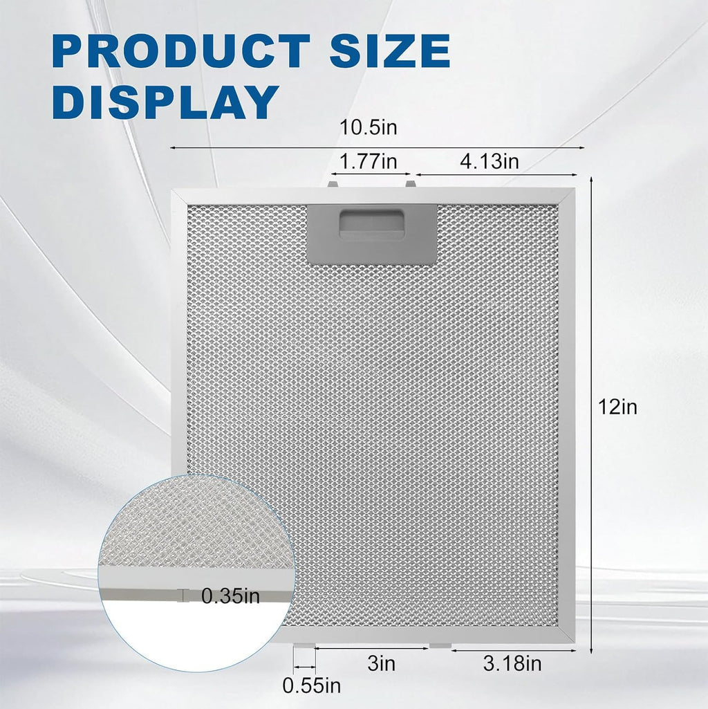 Range Hood Filter Replacement 12" x 10.5"W10169961A With 5-Layer Aluminum Mesh Fit for Whirlpool