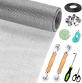 Window Screen Replacement,Screen Door Repair Kit, 48"x178" Grey Window Screen Mesh,Including 50 FT