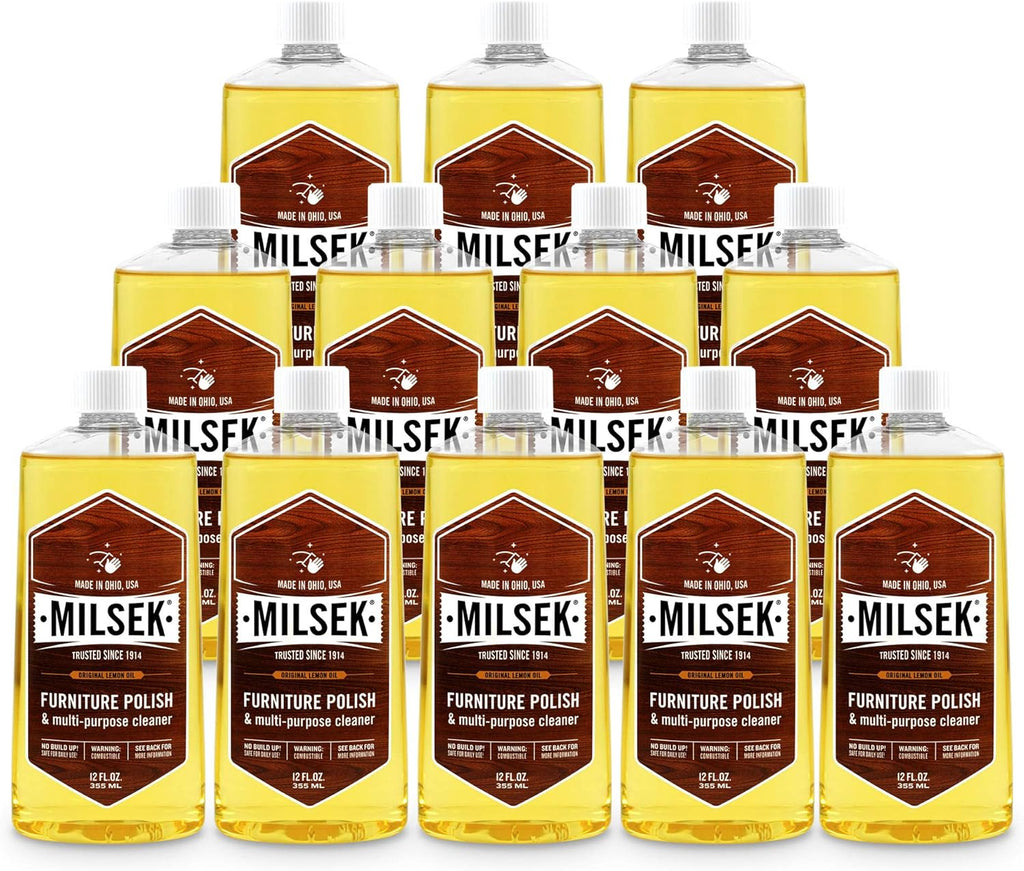 Milsek Furniture Polish and Wood Cleaner with Lemon Oil - Multipurpose Solution for Home