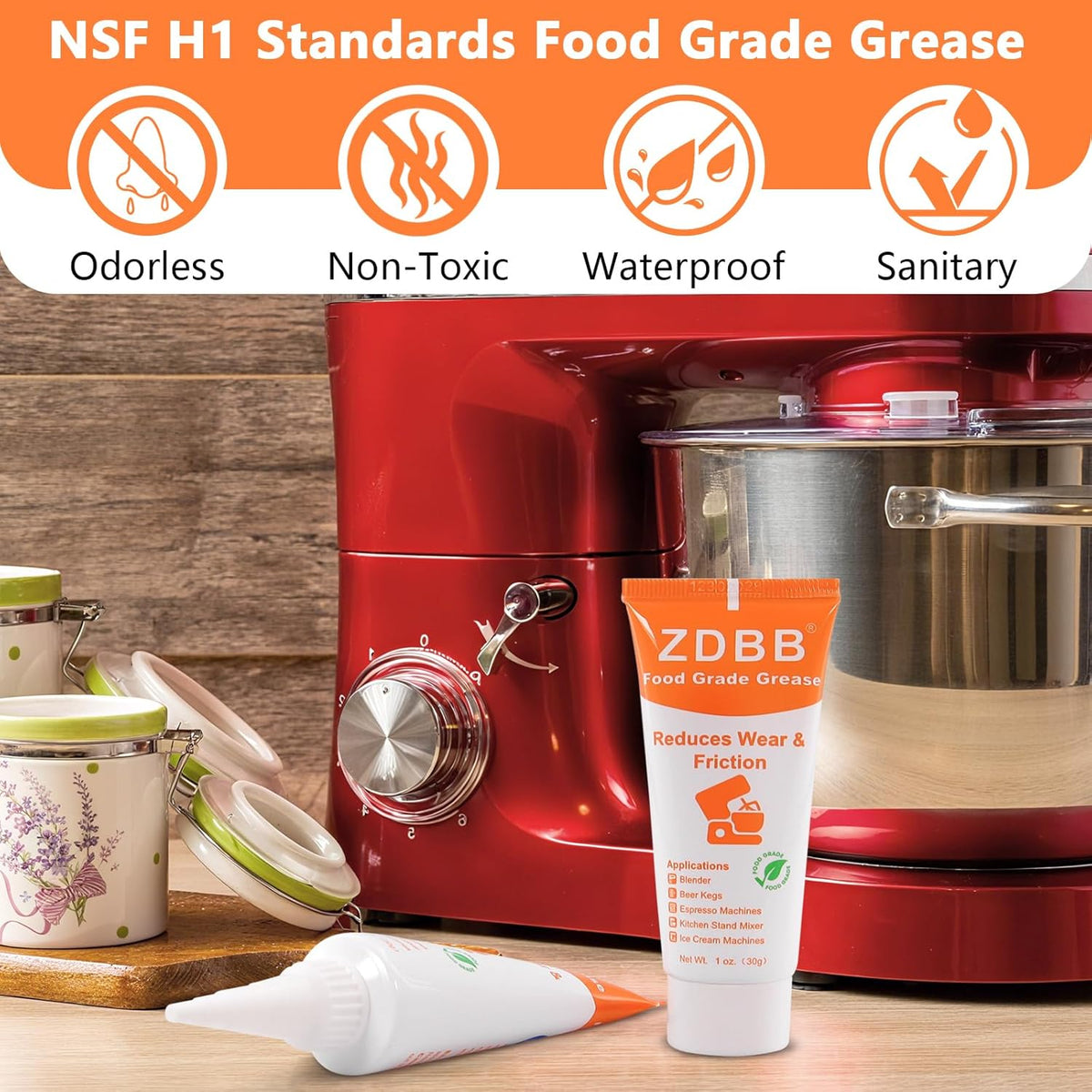 Food Grade Grease for Kitchenaid Stand Mixer Odorless Food Grade Equipment Lubricant with PTFE