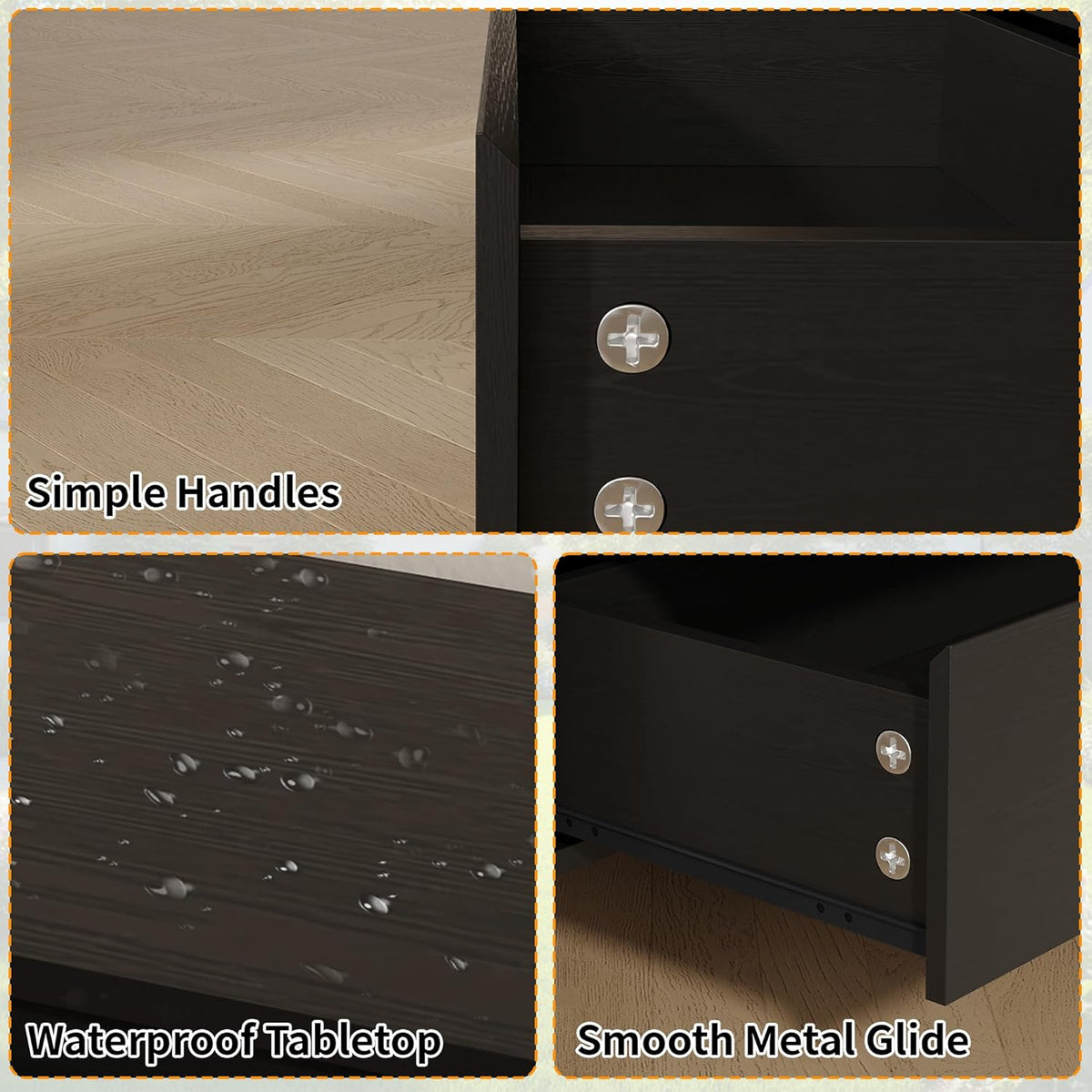 Dresser for Bedroom with 6 Drawers,47" Wide Oak Dresser with 4 Solid Wood Legs, Wooden TV