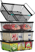 Large Freezer Organizer Bins，Upgraded Bottom Leak-Proof net，Fit 10 to 20 Cu Ft Chest Freezer，4Pack，