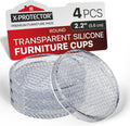 X-Protector Furniture Cups - 4 PCS 2.2" - Non Slip Furniture Pads for Hardwood Floors - Transparent