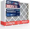 BNX TruFilter 20x25x4 (19.5’’ x 24.5’’ x 3.63‘’ Slim Fit) MERV 13 Air Filter (2-Pack) - MADE IN USA