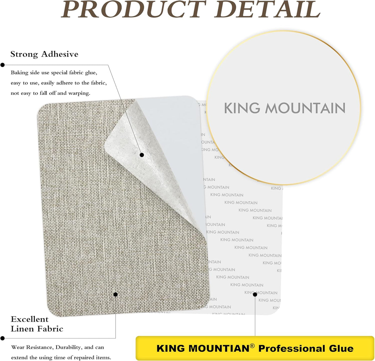 Coarse Linen Repair Patches, Self-Adhesive Linen Fabric Patches, 8X11 inch 2 PCS, Multi Color, Can