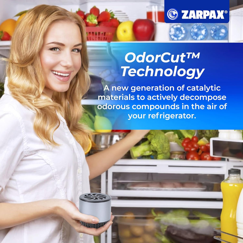 Refrigerator Deodorizer - Double Pack - Fridge Smell Eliminator Lasts for 10 Years -18ft3 Capacity