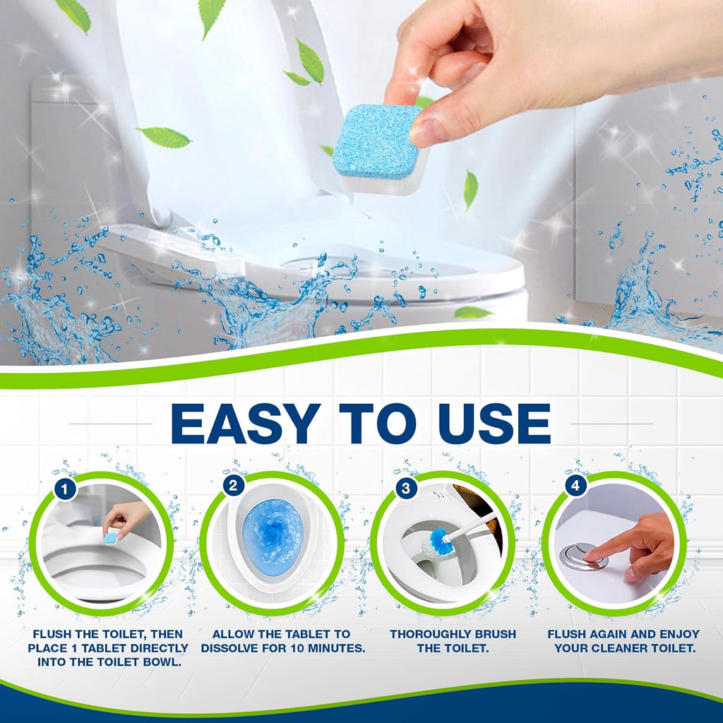 True Fresh Toilet Bowl Cleaner Tablets 24 Pack – Deodorizer & Septic Safe – Deep Cleaning, Odor