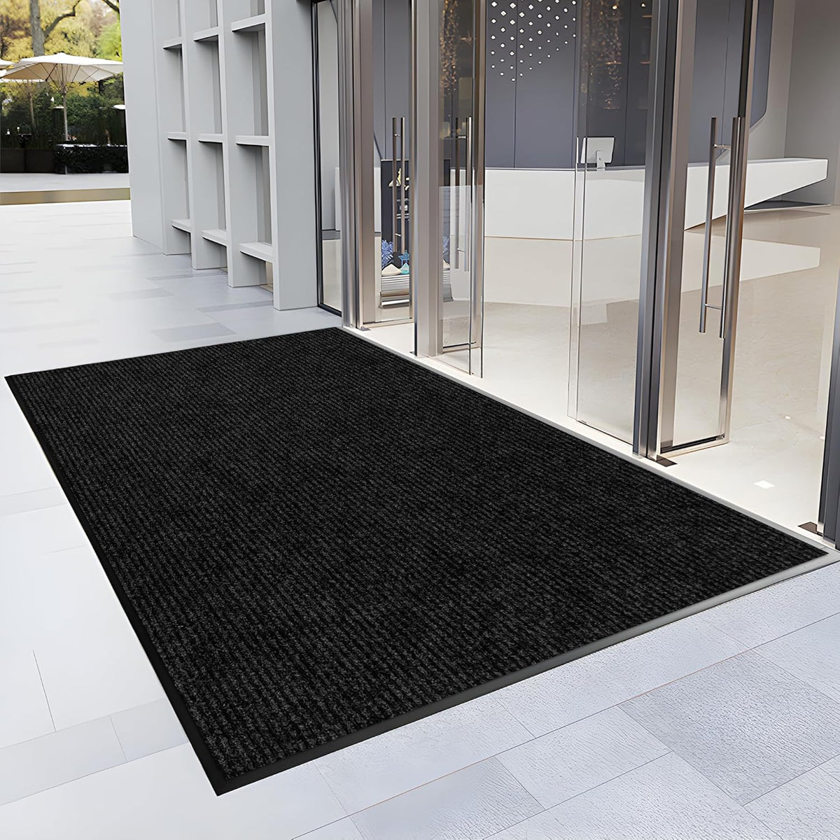2′ x 17′ Front Door Mat Indoor Outdoor Entrance, Commercial Floor Mat Heavy Duty Dirt Trapper
