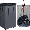 DOKEHOM 90L X-Large Laundry Basket with Removable Wash Bag on Wheels, Collapsible Rolling Laundry