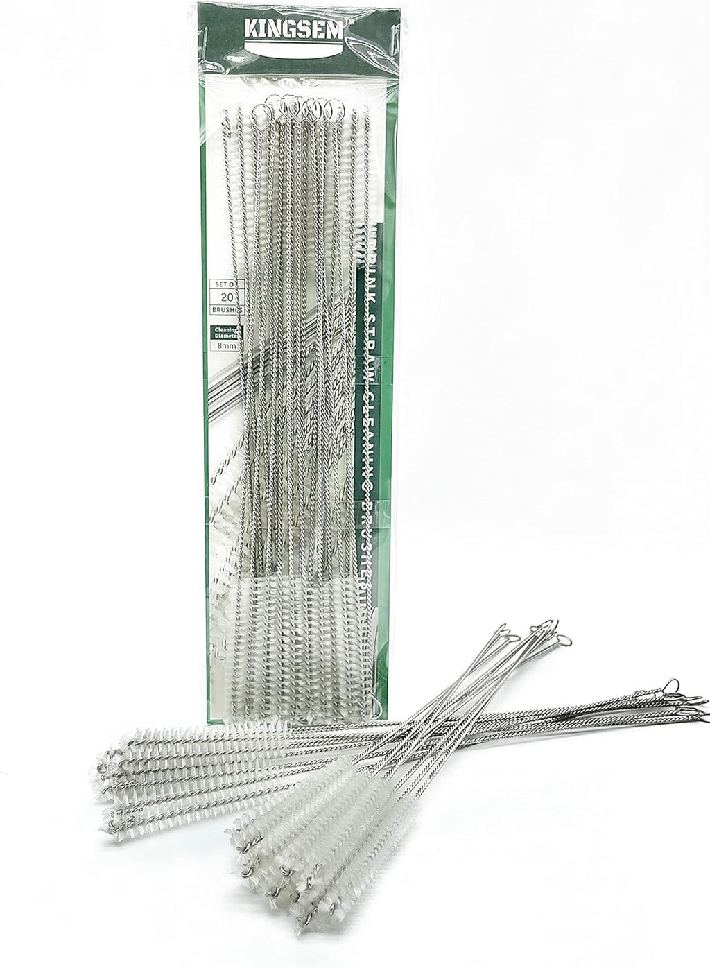 20PCS Straw Cleaner Brush kit, Straw Brush of 8mm-10.6 inch for Water Bottle Sippy Cup with Straw