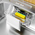 Cisily Kitchen Sink Caddy Sponge Holder in The Sink, Stainless Steel Kitchen Sink Organizer, Brush