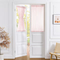 Tollpiz Sheer Door Curtains Closet Linen Textured Curtain Sheers Doorway Light Filtering Voile