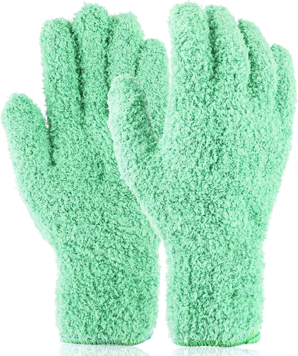 Plant Dusting Gloves, Microfiber Dusters for Cleaning Kitchen Indoor Mitt for House Use Desk Window