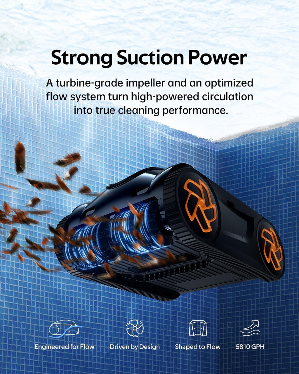 Pool Cleaner K40, 4H Runtime Cordless Robotic Pool Vacuum for Inground & Above Ground Pools, AI