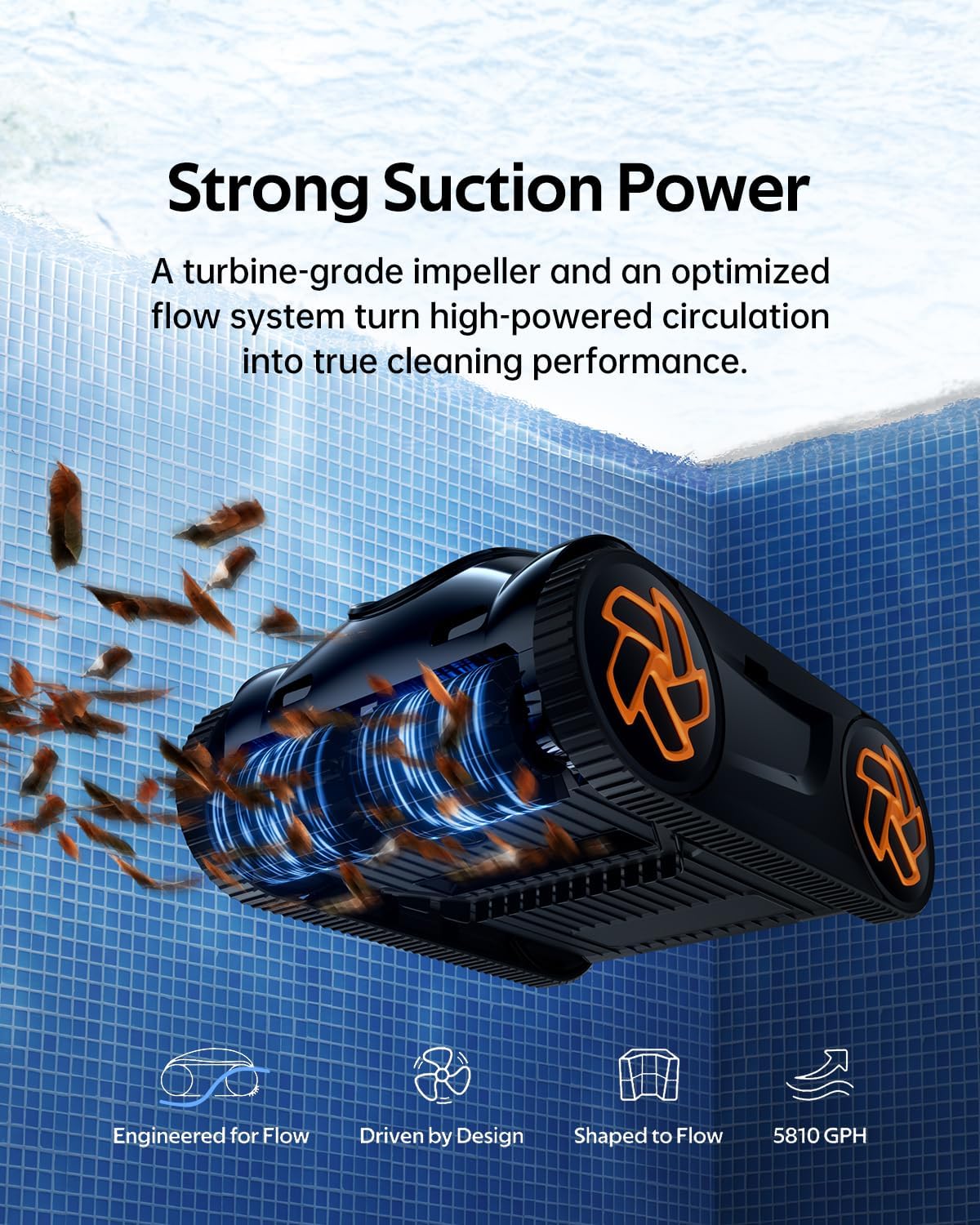 Pool Cleaner K40, 4H Runtime Cordless Robotic Pool Vacuum for Inground & Above Ground Pools, AI